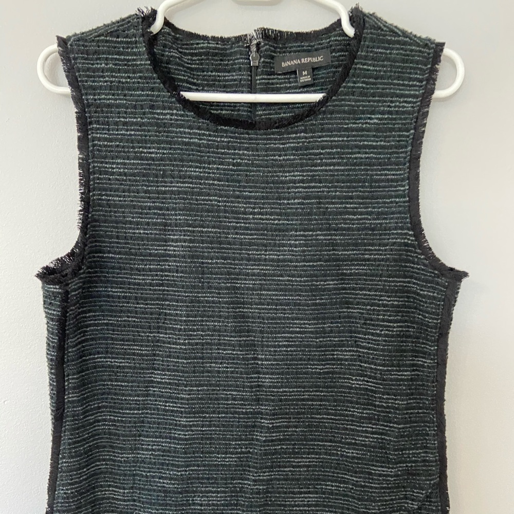 Banana Republic fringe trimmed striped shell